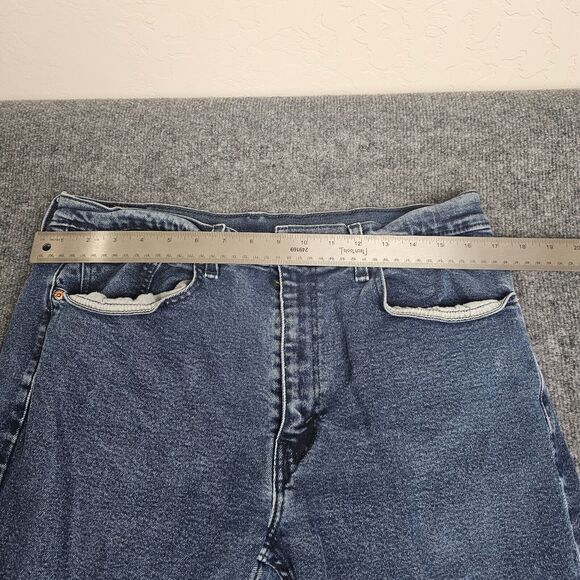 Levis Jeans Men 36x32 Blue 501 Denim Medium Wash Button Fly Straight Leg Casual - Picture 4 of 9